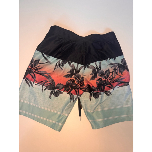 Men's 360 Surf Swim Trunks Shorts Size 28 Black Blue - Picture 2 of 3